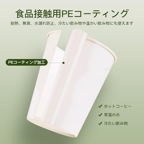 ￼コップ7 Amazon | Giitoo 環境に優しい 耐熱紙コップ 7オンス 200個入 205ml